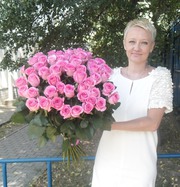 Букет из 51 розовой розы 70 см